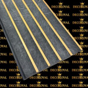 Mono Stone Gold Lambiri, Sea Grey Bronze Lambri, Gri Bronz Lambri Panel, PVC Lambri Modelleri, Dekoratif Duvar Kaplama, Modern İç Mekan Lambri Sea Grey Bronze Tavan ve Duvar Lambri 15cm
