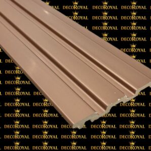 Alba Bronz Lambiri mat bronz yüzeyli dekoratif PVC duvar paneli modern iç mekân duvar kaplama uygulaması