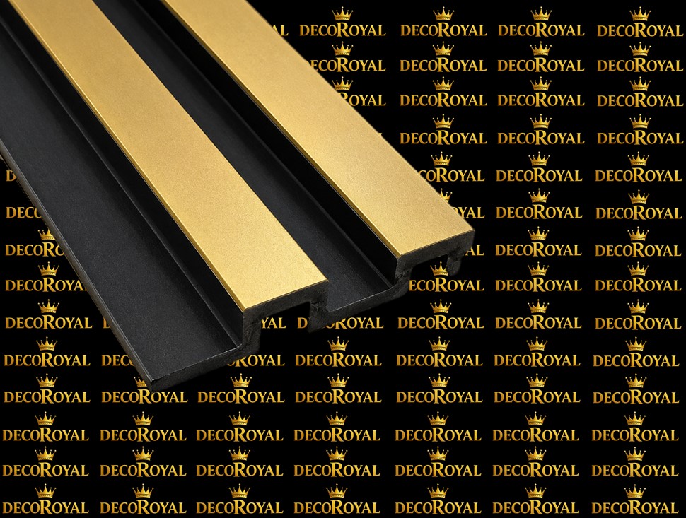 Siyah Gold Elite Lambiri, iki dişli (2 fugalı), tek oluklu kalın formu ve polimer PVC yapısıyla modern iç mekân duvar dekorasyonları için geliştirilmiş dekoratif duvar kaplama modelidir. Gold yüzey ile siyah gövdenin oluşturduğu kontrast görünüm; TV ünitesi arkası, salon, antre, mağaza, ofis ve lüks yaşam alanlarında şık ve mimari bir atmosfer oluşturur. DecoRoyal kalite standartlarıyla üretilen Elite serisi, estetik tasarımı ve uzun ömürlü polimer yapısıyla dekoratif duvar uygulamalarına değer katar.